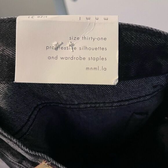NWT mnml Men's D198 War Straight Denim Size 31 Distressed gray black denim - Picture 9 of 9